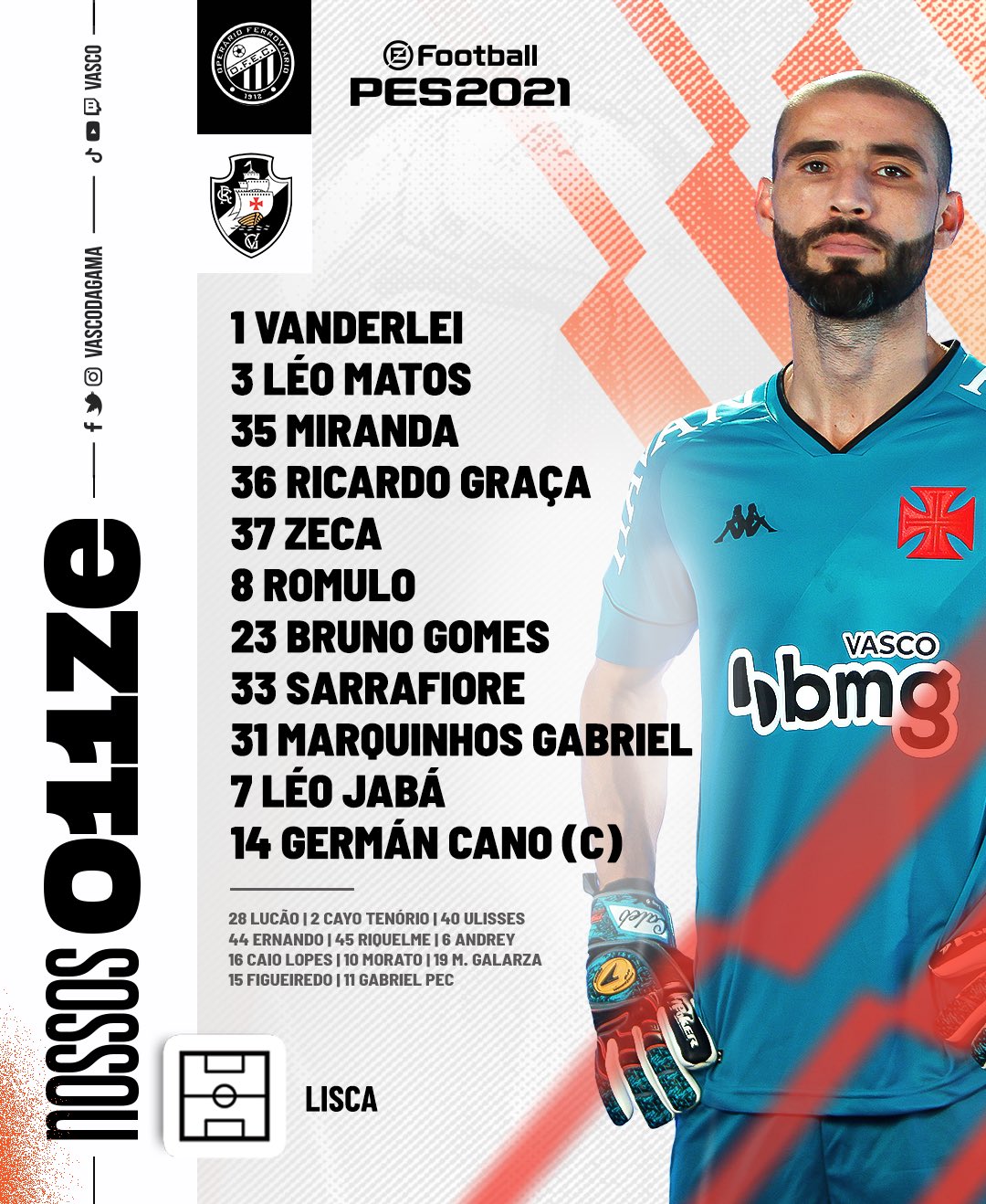 Vasco escalado para pegar o Operário-PR pela Série B