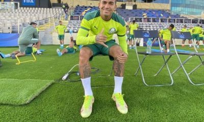 Dudu durante treino do Palmeiras para o Mundial de Clubes