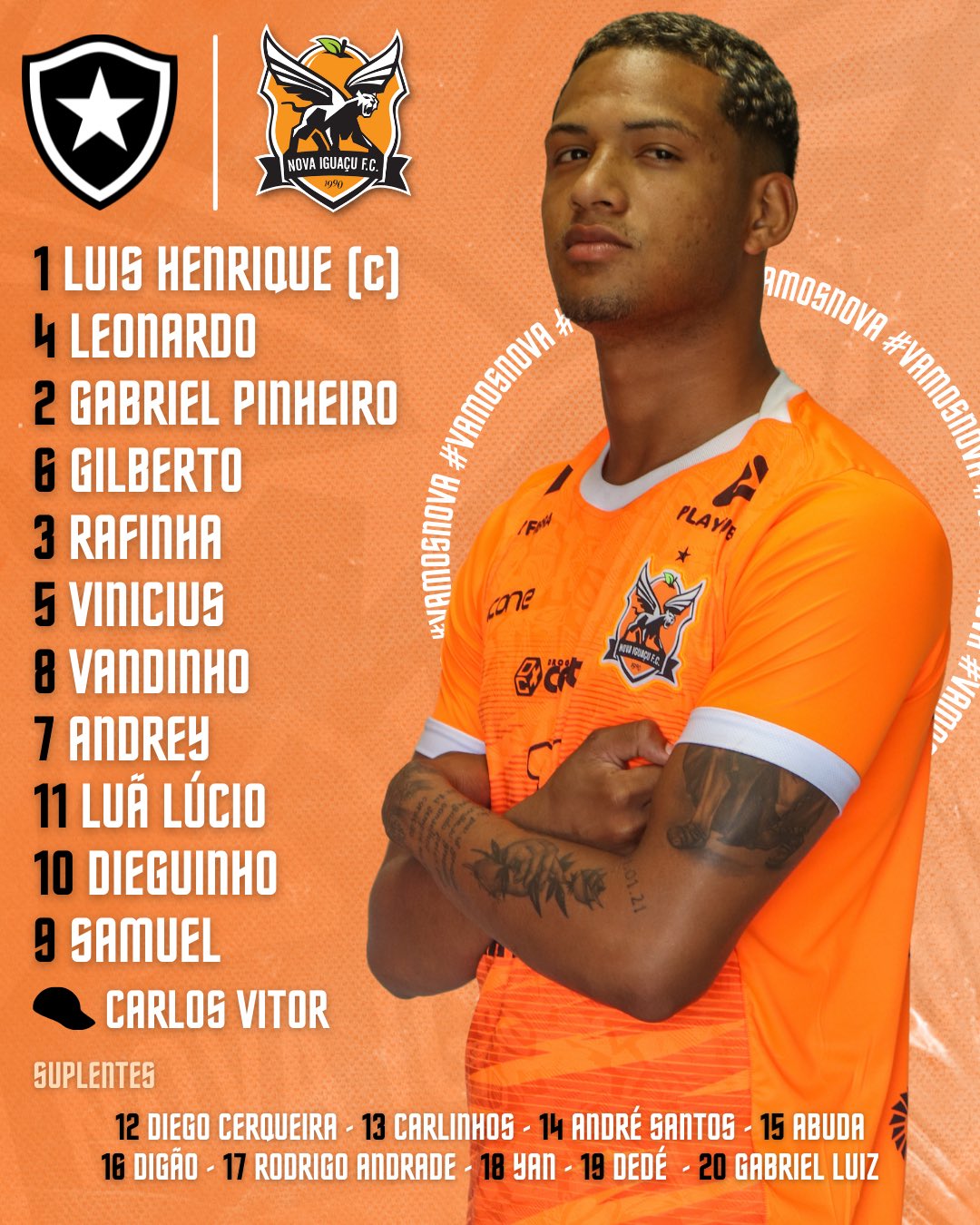 Nova Iguaçu escalado para pegar o Botafogo pelo Campeonato Carioca