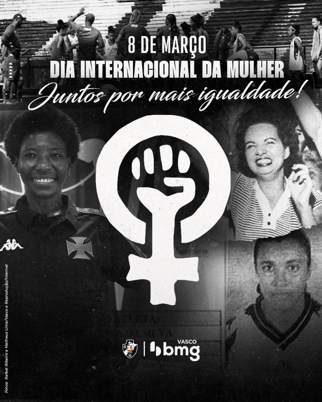 Montagem do Vasco no dia Internacional da Mulher