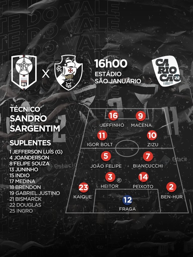 Resende escalado para pegar o Vasco pelo Campeonato Carioca