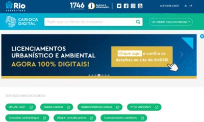 Site oficial da Prefeitura do Rio para pagamento do IPTU