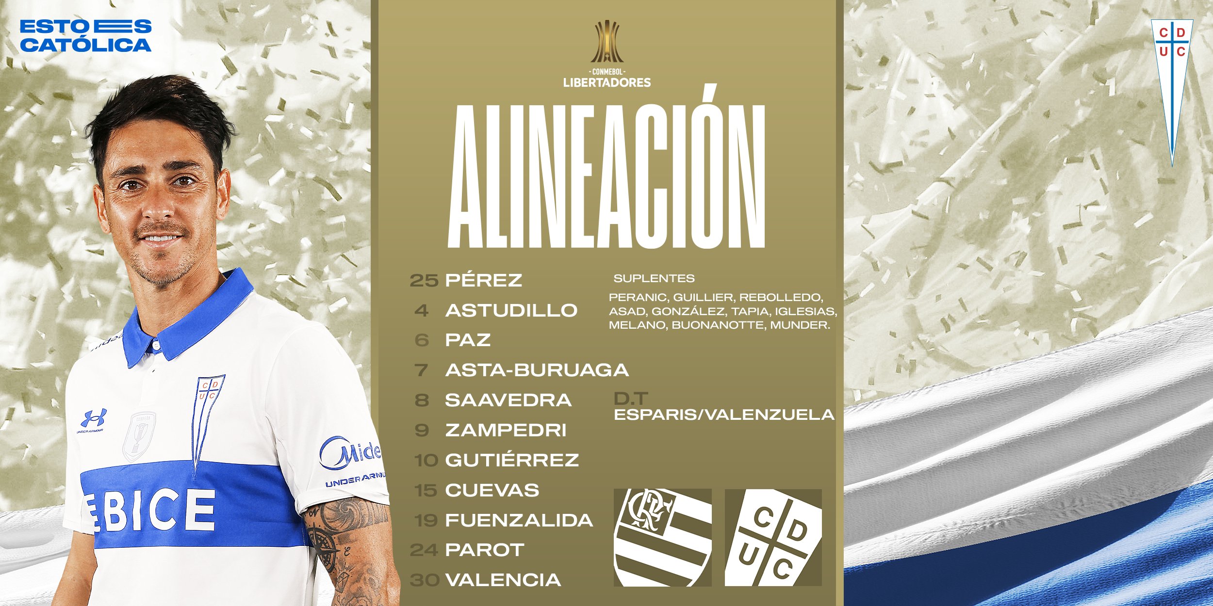 Universidad Católica escalada para pegar o Flamengo pela Libertadores