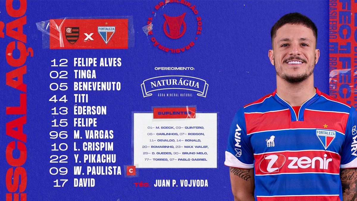 Fortaleza escalado para pegar o Flamengo pela Série A