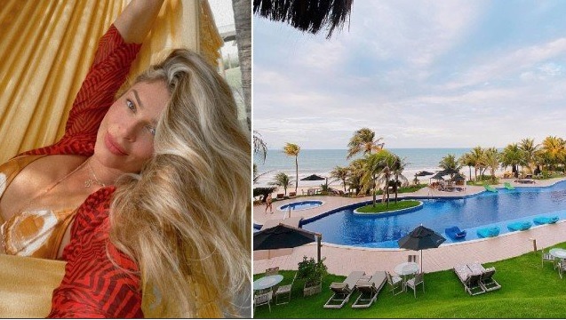 Grazi Massafera e imagem do resort no Ceará