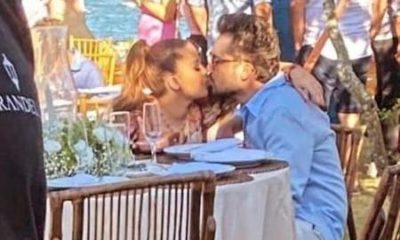 Maiara e Fernando se beijando numa festa de casamento