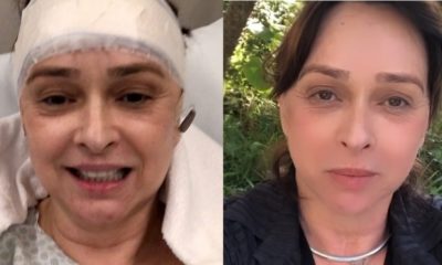 Myriam Rios no hospital depois de cirurgia na cabeça