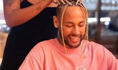 Neymar com tranças loiras