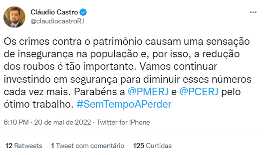 Publicação Cláudio Castro