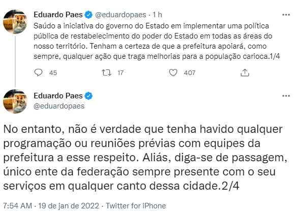 Publicação Eduardo Paes