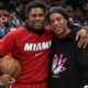 Ronaldinho assiste partida da NBA e é tietado por jogadores