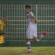 Sarrafiore comemorando seu gol primeiro gol com a camisa do Vasco