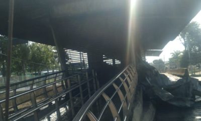 Estação do BRT Cajueiros incendiada