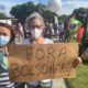 Manifestantes contra o Bolsonaro no Centro do Rio (Foto: Tatiana Campbell/ Divulgação: Super Rádio Tupi)
