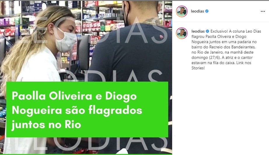 Reprodução Instagram Léo Dias Paolla Oliveira e Diogo Nogueira 