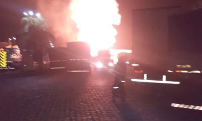 ônibus pegando fogo