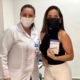 Isabele Benito recebe primeira dose da vacina contra a covid-19 (Divulgação)