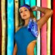Larissa Honaiser, tem 35 anos, faz sua estreia no carnaval carioca pela tradicional azul e branco de Madureira (Divulgação)