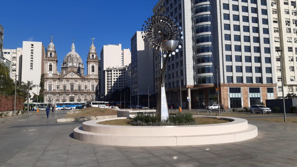 Na imagem, Pira Olímpica no Centro do Rio