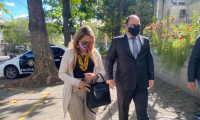 Jaqueline Campos com o advogado