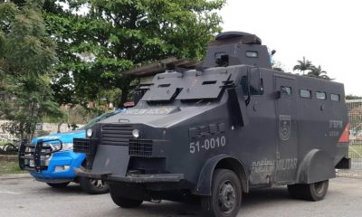 Carro blindado da Polícia Militar