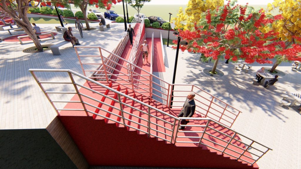 Projeção da futura Praça da Democracia, no centro de Duque de Caxias