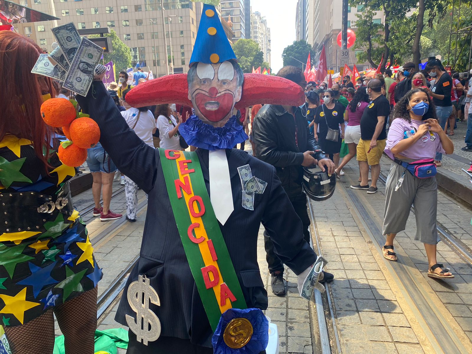 Manifestação contra o governo federal no Centro do Rio (Foto:Tatiana Campbell/Super Rádio Tupi)