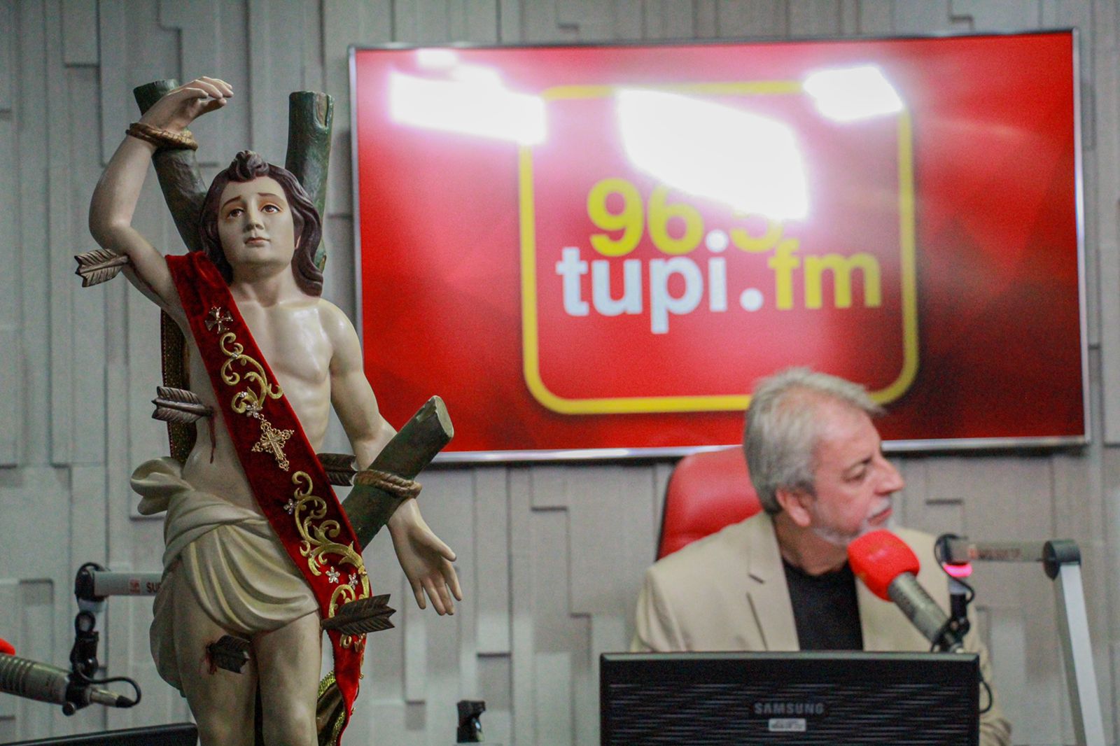 Imagem de São Sebastião nos estúdios da Rádio Tupi