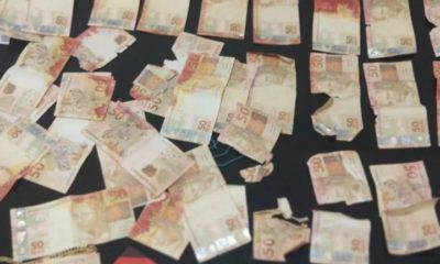 Dinheiro apreendido por policiais civis