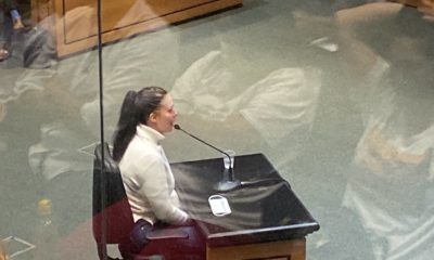 Monique Medeiros durante depoimento em audiência de instrução do caso Henry Borel