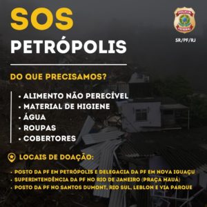 Imagem do cartaz da Polícia Federal sobre doações