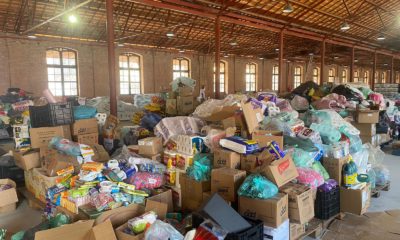 Doações que serão enviadas para Petrópolis