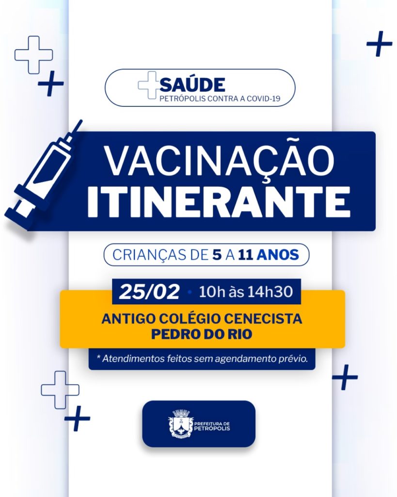 Vacinação itinerante em Petrópolis.