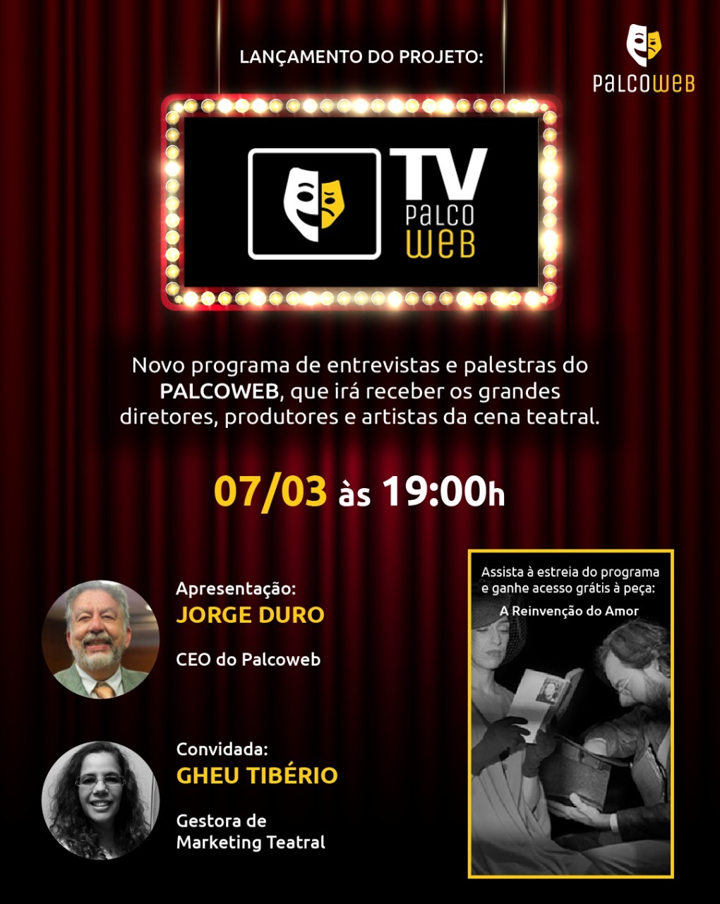 Plataforma de streaming de peças teatrais estreia em março