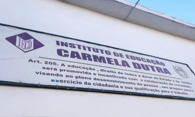 Fachada do Instituto de Educação Carmela Dutra, localizado no bairro de Madureira