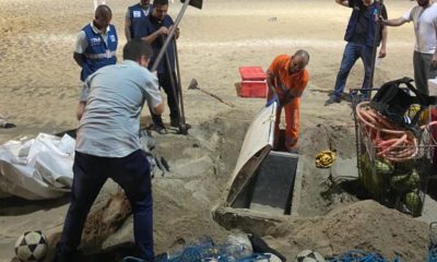 Materiais esportivos são encontrados enterrados na Praia do Flamengo