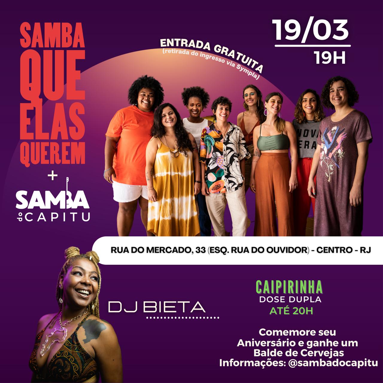 Samba Que Elas Querem se apresentam no 'Samba do Capitu'