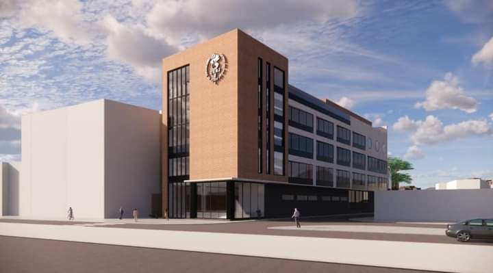 Fachada novo prédio em Vaz Lobo