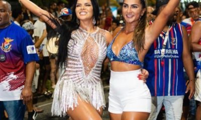 Atual e ex-rainha de comunidade da União da Ilha sambam juntas