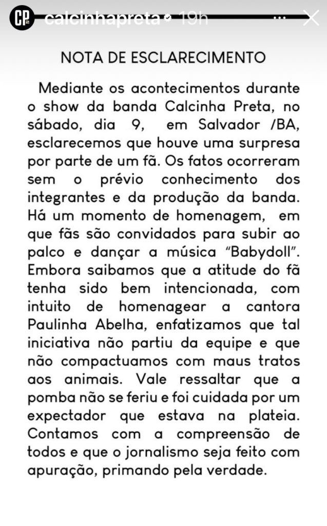Nota da banda Calcinha Preta