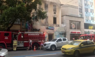 Incêndio atinge imóvel em Copacabana, na Zona Sul do Rio