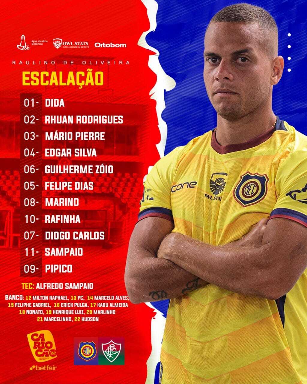 Madureira escalado para pegar o Fluminense pelo Campeonato Carioca