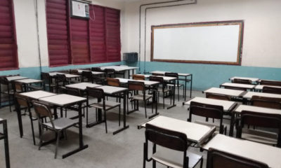Sala de aula de uma escola municipal