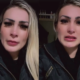 Andressa Urach chorando ao relembrar época na igreja