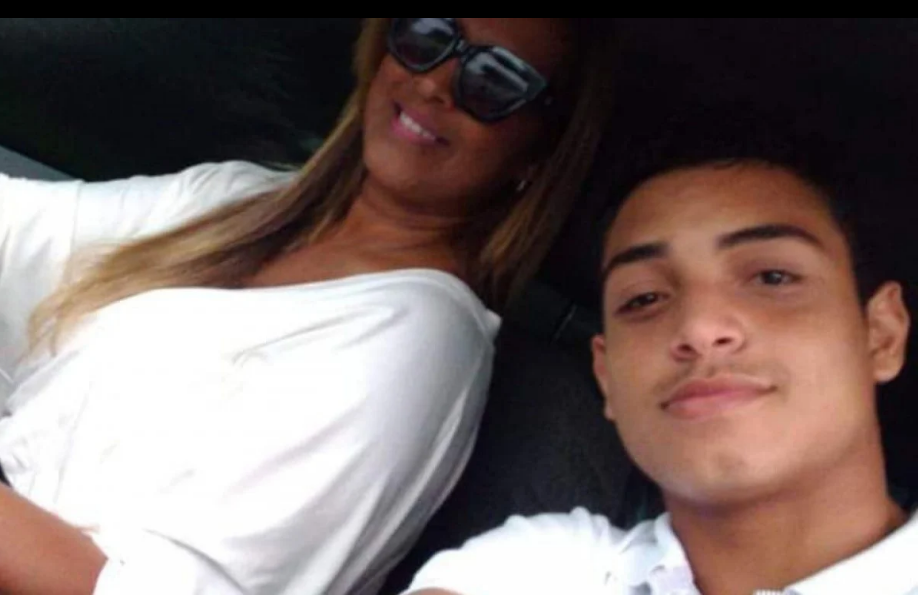 Caio Douglas do Nascimento e a mãe Alessandra