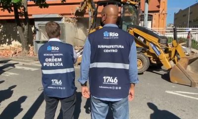 Demolição bancas de jornal na cidade do Rio