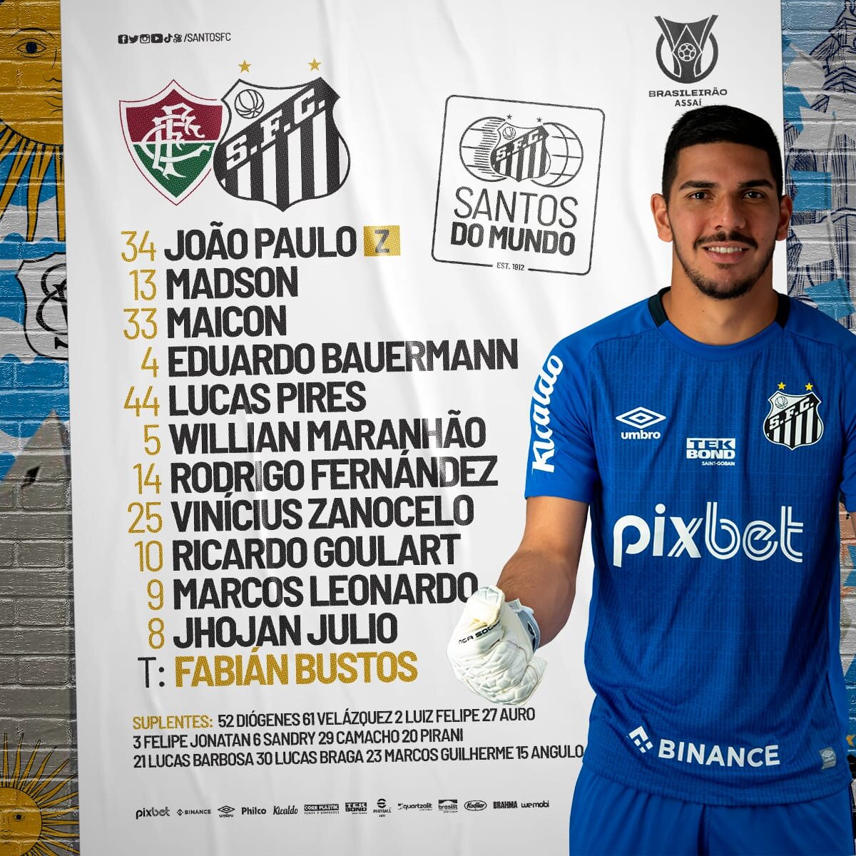 Santos escalado para pegar o Fluminense pelo Campeonato Brasileiro