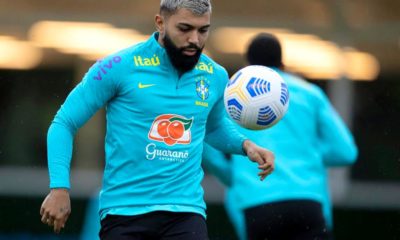 Gabigol em treino pela seleção