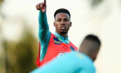 Gabriel Magalhães durante treinos com a Seleção Olímpica