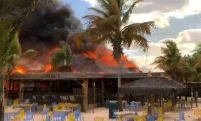 Na imagem, incêndio parque aquático Goiás